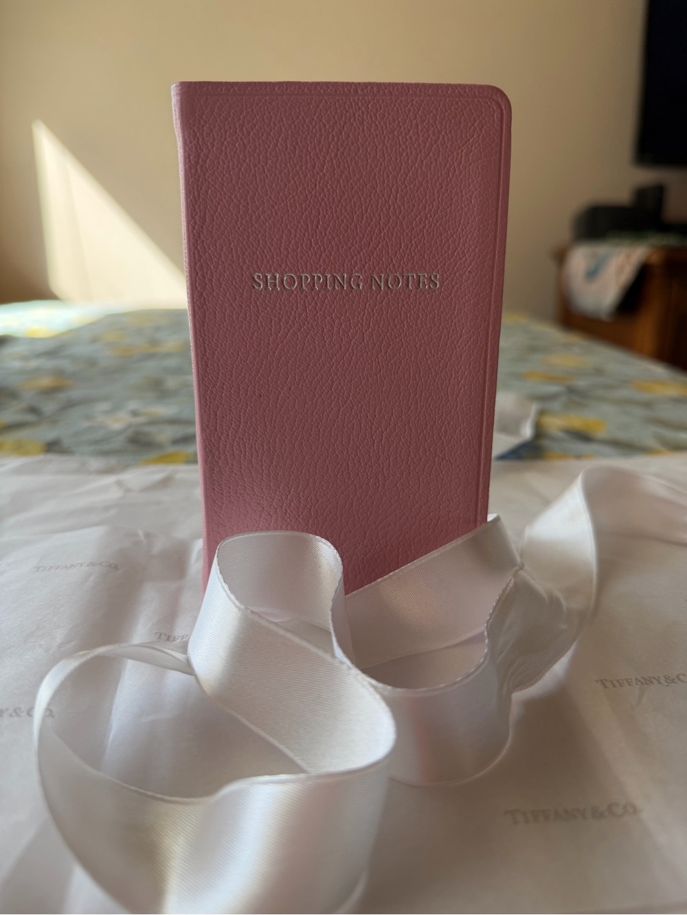 🩵🩷🩵 Tiffany & Co. Pink Embossed 'Shopping Notes' Pocket Notebook🩵🩷🩵 NWT 🩵🩷🩵